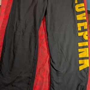 PINK Victoria's Secret black LOVE PINK sweatpants M